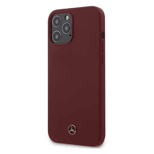 Чехол (клип-кейс) Mercedes liquid silicone, для Apple iPhone 12 Pro Max, красный [mehcp12lsilre]