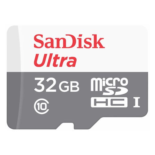 Карта памяти microSDHC UHS-I Sandisk Ultra 32 ГБ, 100 МБ/с, Class 10, SDSQUNR-032G-GN3MN, 1 шт