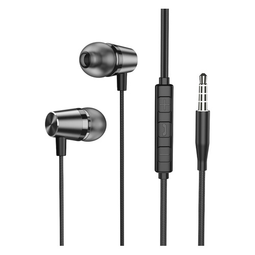 Гарнитура Deppa Stereo Alum Mini, 3.5 мм, вкладыши, черный [44183]