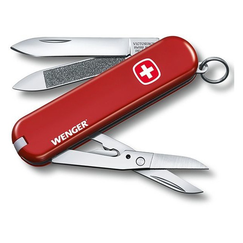 Складной нож Victorinox Wenger, функций: 7, 65мм, красный , коробка картонная [0.6423.91]