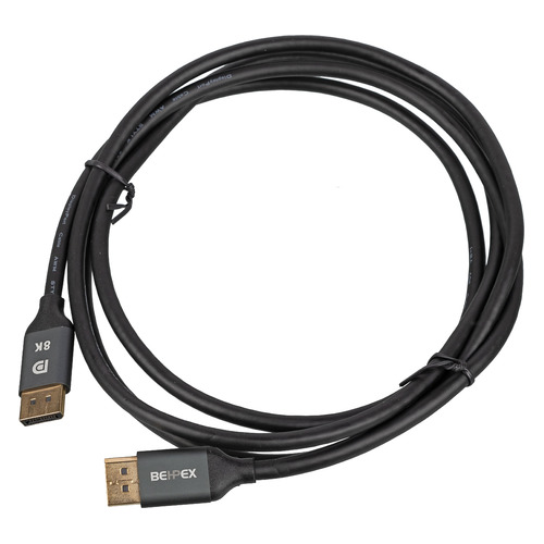 Кабель Display Port Ultra HD, DisplayPort (m) - DisplayPort (m), GOLD , 2м, пакет, черный