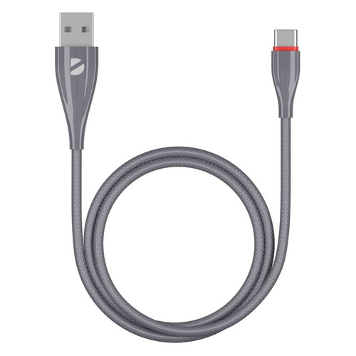 Кабель Deppa Ceramic, USB Type-C (m) - USB (m), 1м, в оплетке, 2A, серый [72289]