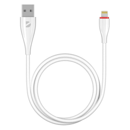 Кабель Deppa Ceramic, Lightning (m) - USB (m), 1м, в оплетке, 2A, белый [72291]