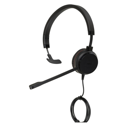 Гарнитура Jabra Evolve 20 SE Mono, для компьютера, накладные, черный / красный [4993-823-309]
