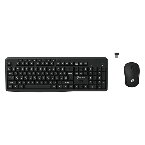 Комплект (клавиатура+мышь) Oklick 225M, USB, беспроводной, черный [1454537]