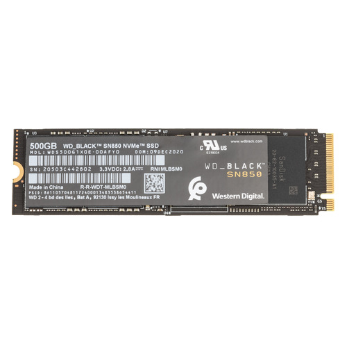 SSD накопитель WD Black SN850 WDS500G1X0E 500ГБ, M.2 2280, PCI-E 4.0 x4, NVMe
