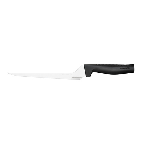 Нож кухонный Fiskars Hard Edge, филейный, для рыбы, 217мм, заточка прямая, стальной, черный [1054946]