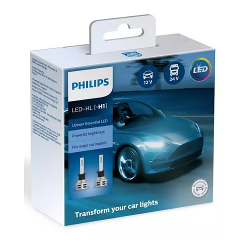 Лампа автомобильная светодиодная Philips 11258UE2X2, H1, 12/24В, 19Вт, 6500К, 2шт