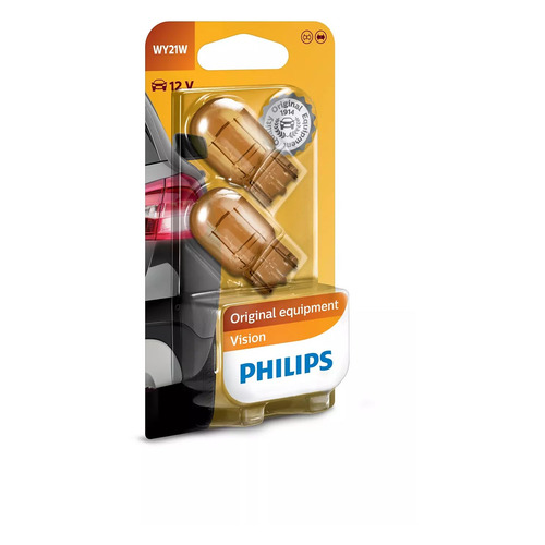 Лампа автомобильная накаливания Philips 12071B2, WY21W, 12В, 21Вт, 2шт