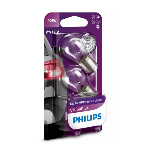 Лампа автомобильная накаливания Philips 12498VPB2, P21W, 12В, 21Вт, 2шт