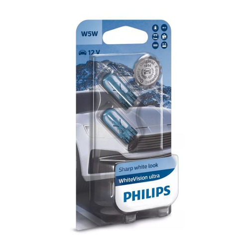 Лампа автомобильная накаливания Philips 12961WVUB2, W5W, 12В, 5Вт, 2шт