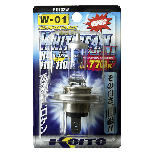 Лампа автомобильная галогенная KOITO P0732W, H4U, 12В, 110Вт, 1шт