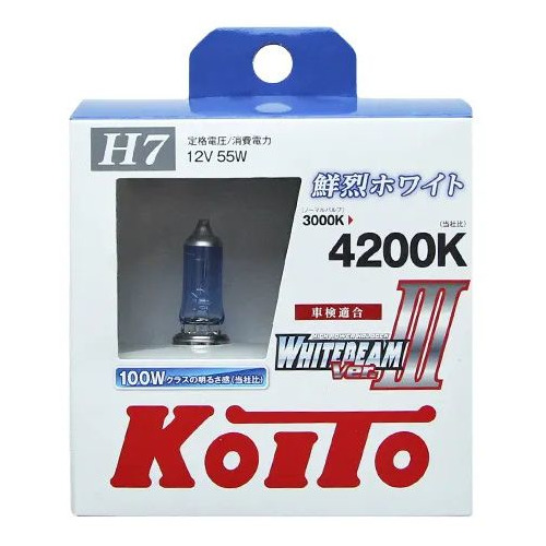 Лампа автомобильная галогенная KOITO P0755W, H7, 12В, 55Вт, 2шт