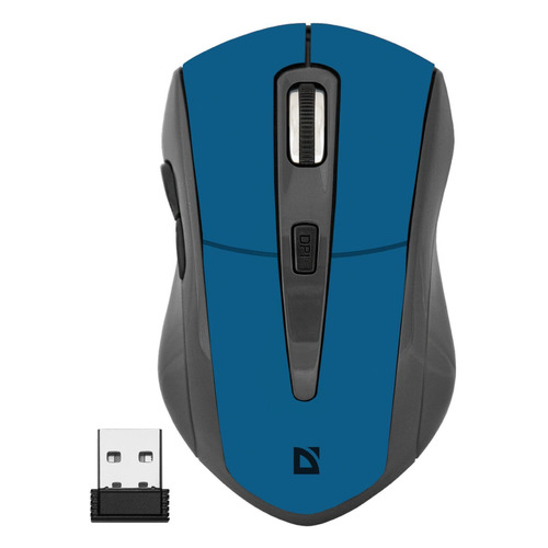 Мышь Defender Accura MM-965, оптическая, беспроводная, USB, голубой и серый [52967]