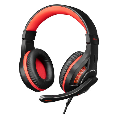 Гарнитура игровая Oklick HS-L610G SAMURAI, для компьютера, мониторные, черный / красный [1460161]