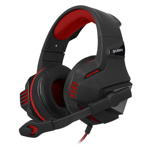 Гарнитура игровая Sven AP-G890MV, для компьютера, накладные, черный / красный [sv-016364]
