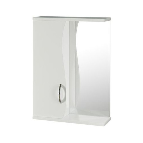 Шкаф MIXLINE Муссон 50 левый без подсветки, с зеркалом, подвесной, 500х692х190 мм, белый [528388]