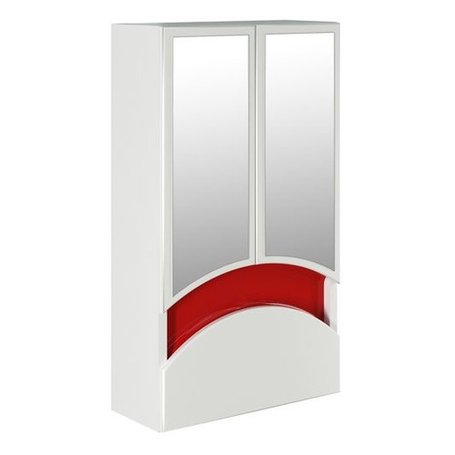 Шкаф MIXLINE Радуга 46 без подсветки, с зеркалом, подвесной, 460х800х160 мм, белый/красный [522475]