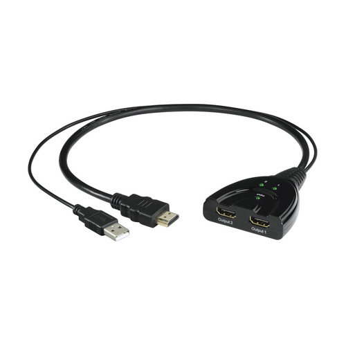 Адаптер HAMA Распределитель H-121776, HDMI - USB, 0.07м, черный [00121776]