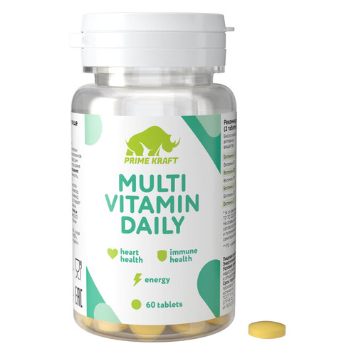 Витаминно-минеральный комплекс PRIME KRAFT Multivitamin Daily, таблетки, 60шт, нейтральный [яб034304]