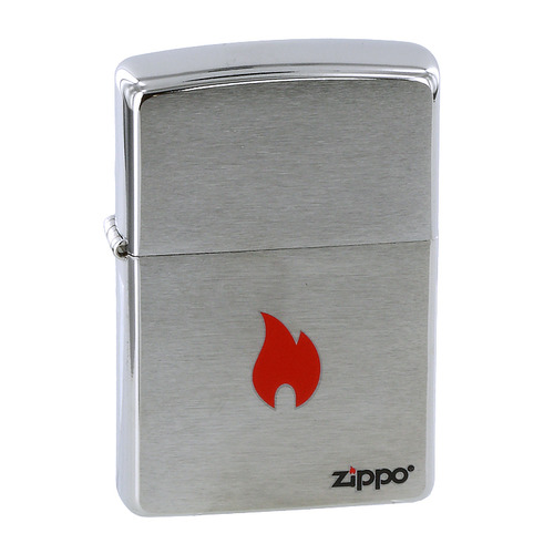 Зажигалка Zippo Flame 200 Flame латунь/сталь серебристый матовый