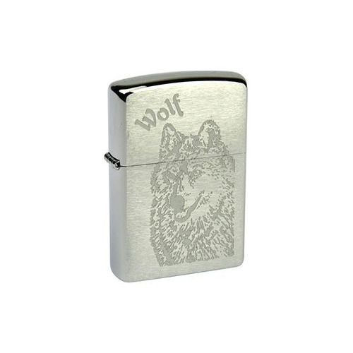 Зажигалка Zippo Wolf 200 Wolf латунь/сталь серебристый матовый
