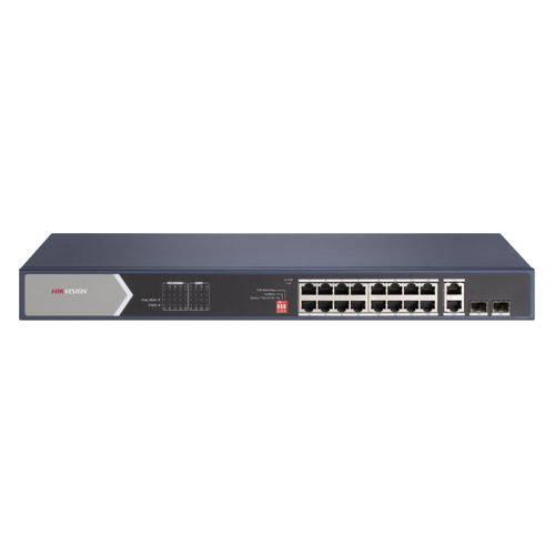 Коммутатор Hikvision DS-3E0520HP-E 18G 2SFP 12PoE+ 225W неуправляемый