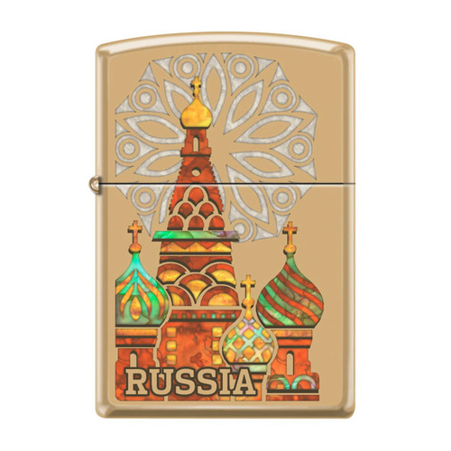 Зажигалка Zippo Россия 254B Kremlin латунь/сталь золотистый