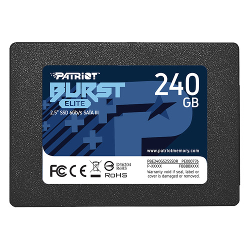 SSD накопитель Patriot Burst Elite PBE240GS25SSDR 240ГБ, 2.5", SATA III
