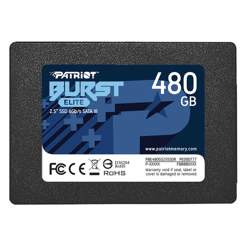 SSD накопитель Patriot Burst Elite PBE480GS25SSDR 480ГБ, 2.5", SATA III