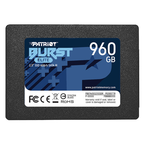 SSD накопитель Patriot Burst Elite PBE960GS25SSDR 960ГБ, 2.5", SATA III