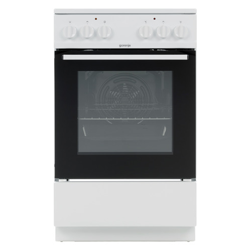 Электрическая плита Gorenje EC5151WG, стеклокерамика, без крышки, белый/черный