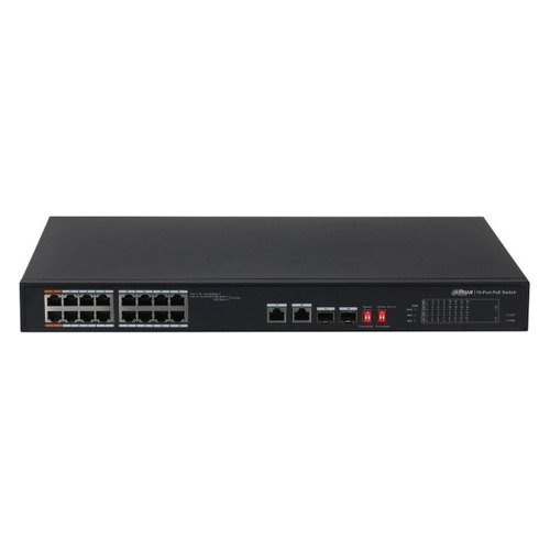 Коммутатор Dahua DH-PFS3218-16ET-135 16x100Mb 2G 2SFP 14PoE+ 135W неуправляемый