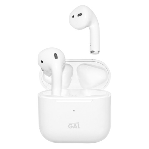 Гарнитура GAL TW-4300, Bluetooth, вкладыши, белый