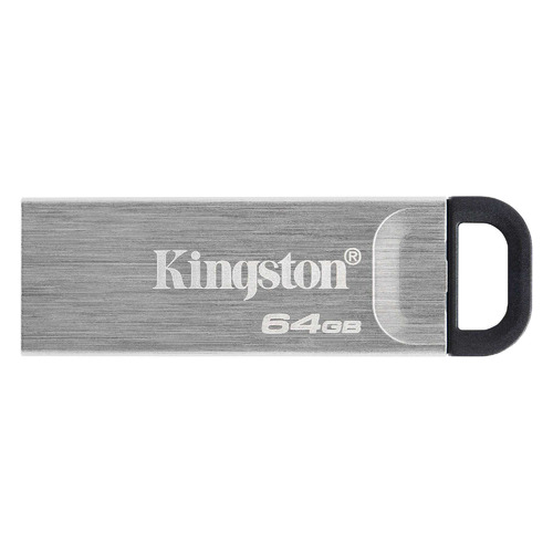 Флешка USB Kingston DataTraveler Kyson 64ГБ, USB3.1, серебристый и черный [dtkn/64gb]