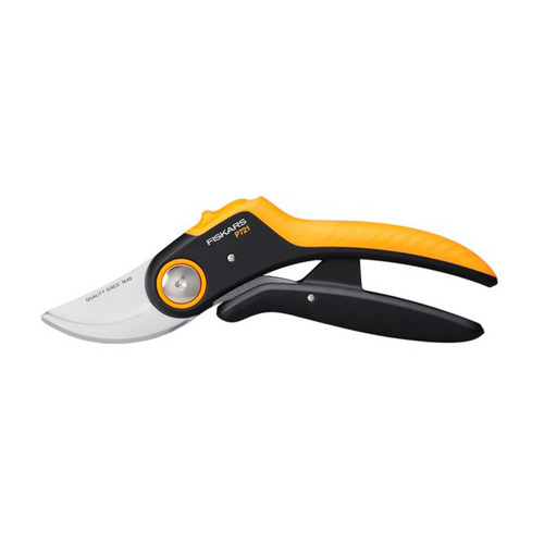 Секатор плоскостной Fiskars PowerLever P721 черный/оранжевый (1057170)