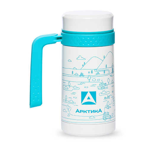Термокружка АРКТИКА 412-500, 0.5л, белый/ голубой [412-500/whi]