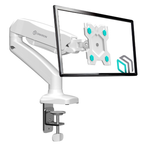 Кронштейн для мониторов ONKRON G80W, до 32", до 8кг, настольный, поворот и наклон верт.перемещ., белый