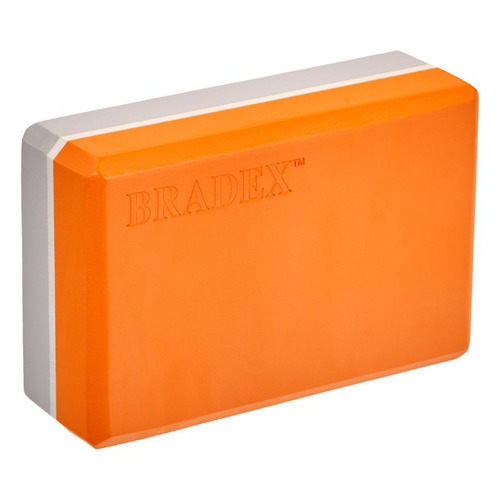 Блок для йоги Bradex SF 0731 пеноматериал ш.:230мм в.:150мм т.:75мм оранжевый/серый