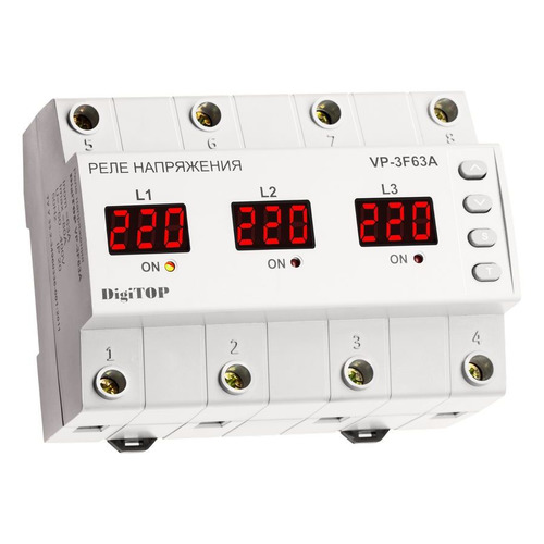 Реле напряжения DIGITOP Vp-3F63A, 3-фазное