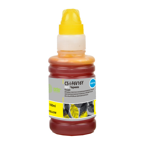 Чернила Cactus CS-I-F6V16Y, для HP, 100мл, желтый
