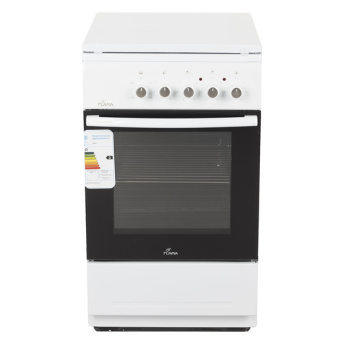 Электрическая плита Flama L FE 14010 W, эмаль, металлическая крышка, белый