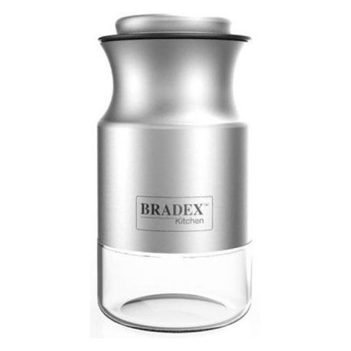 Банка для специй BRADEX TK 0386, 0.13л, нержавеющая сталь/стекло, стальной/прозрачный