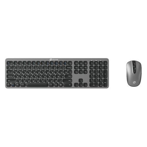 Комплект (клавиатура+мышь) Oklick 300M, USB, беспроводной, серый/черный [1488402]
