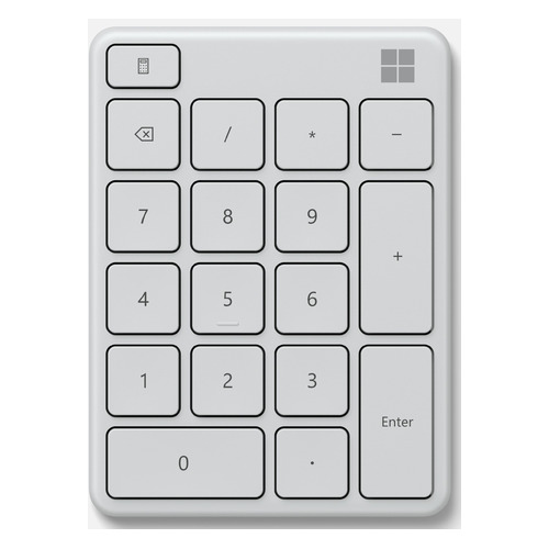 Числовой блок Microsoft Number pad Monza, беспроводная, без русского алфавита, белый [23o-00022]