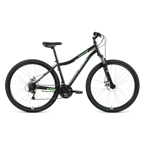 Велосипед ALTAIR MTB HT 29 2.0 disc (2021), горный (взрослый), рама 17", колеса 29", черный/ярко-зеленый, 16.5кг [rbkt1mn9q002]