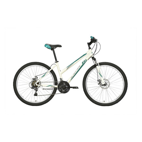 Велосипед BLACK ONE Alta 26 D (2021), горный (взрослый), рама 14.5", колеса 26", белый/салатовый, 16.3кг [hd00000447]