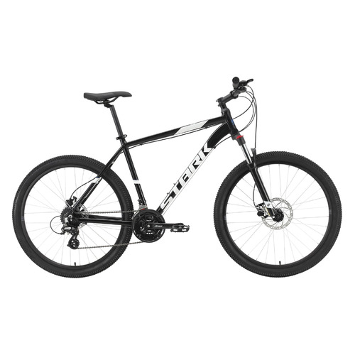 Велосипед STARK Hunter 27.3 HD (2021), горный (взрослый), рама 16", колеса 27.5", черный/белый, 15.9кг [hd00000653]