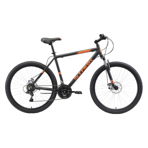 Велосипед STARK Outpost 26.1 D (2021), горный (взрослый), рама 16", колеса 26", черный/оранжевый, 15.9кг [hd00000104]