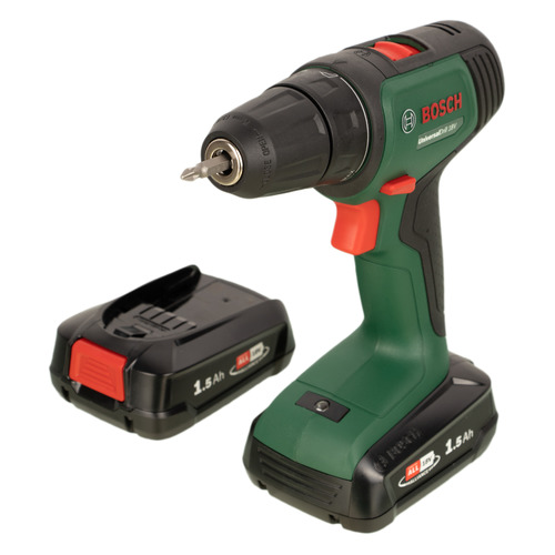 Дрель-шуруповерт Bosch UniversalDrill 18V 1.5Ач, с двумя аккумуляторами [06039d4002]